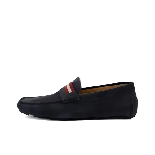 BALLY Stripe-detail Suede Loafers