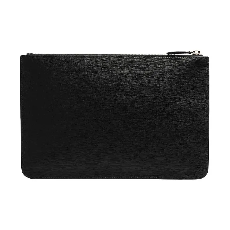FENDI Genuine Leather Clutch Men's Black-2