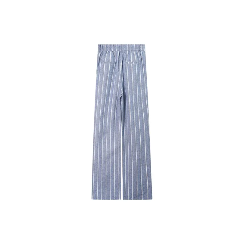 LOUISY AO SS24 Casual Pants Women's Blue Stripes-1