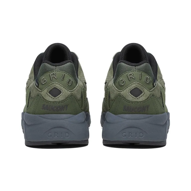 Saucony Grid Shadow 2 Cushioning, Wear Resistant Low Top Running Shoes Men's Green Gray-4