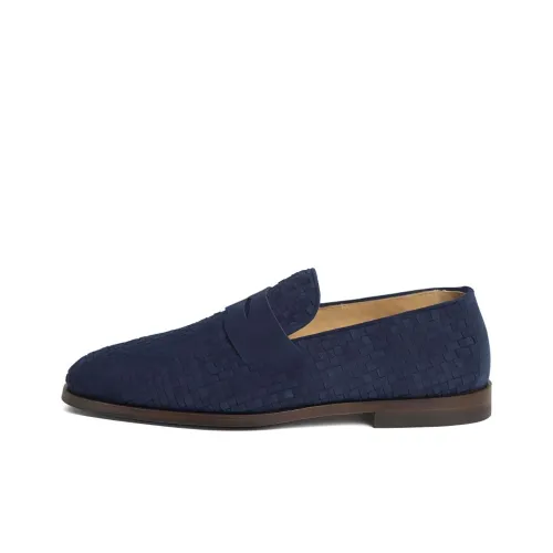 Brunello Cucinelli Woven Suede Loafers