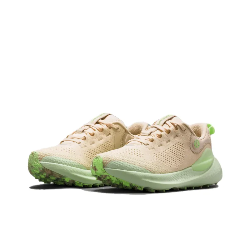 Lululemon Beyondfeel Trail Running Shoes Women's Low Top Light Linen/Light Avocado/Frozen Green-2