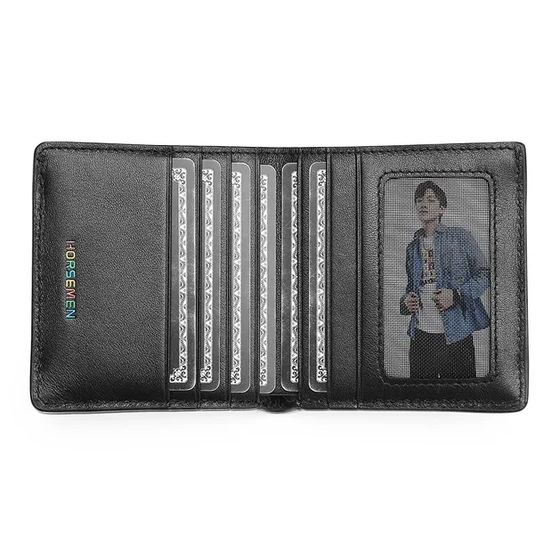 HORSEMEN Elastic Nylon Fabric Short Wallets Regular Men's Black-3