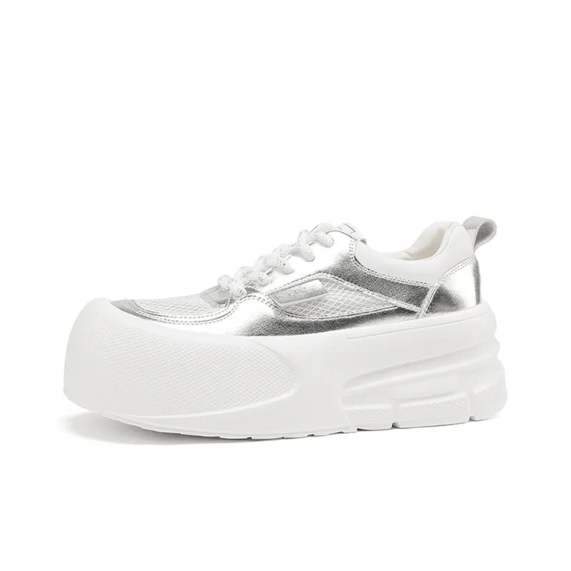 D FUSE SCANDINAVIA White Sneakers Anti Slip And Wear Resistant Lightweight Low Top Skateboard Shoes Women's-7