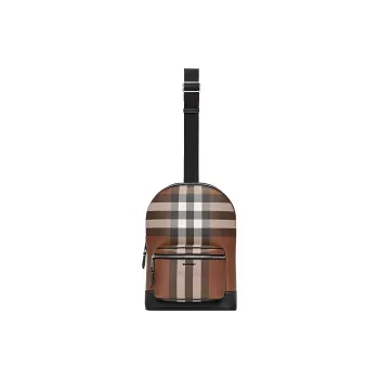 Burberry Leather Decoration Crossbody Bag Shoulder Bag Men's Dark Birch Brown