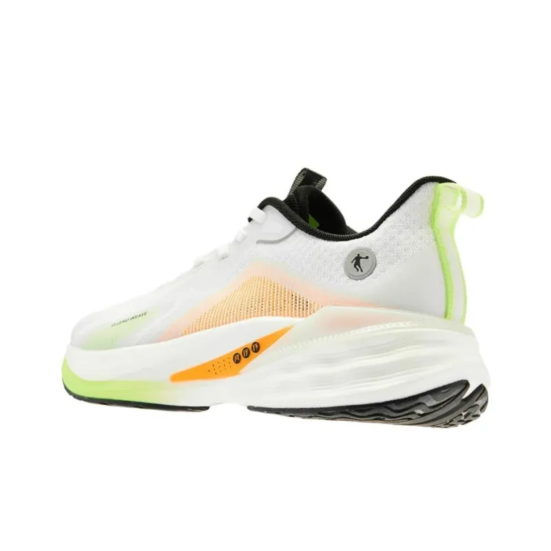 QIAODAN Windy 13 Anti-Slip Wear-Resistant Low-Top Running Shoes Men's White Orange-5