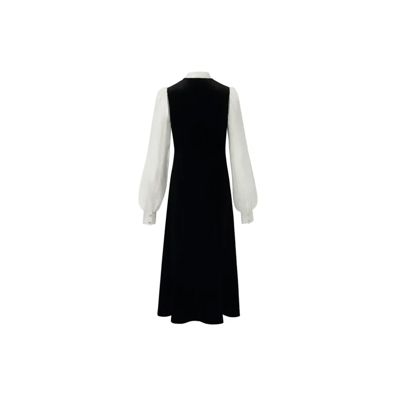 GOELIA Long Sleeved Dress Women's Black-1