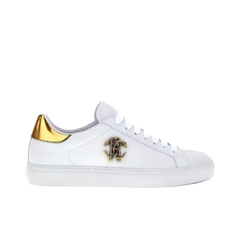 Roberto Cavalli Monogram RC Low-Top Skateboard Shoes Women's White-1