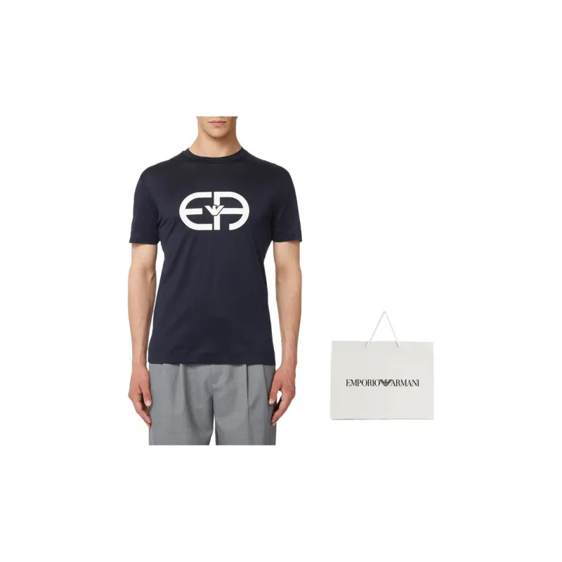 EMPORIO ARMANI Logo Printed Crewneck T Shirt-1