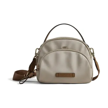 LEFF Fabric Pinecone Crossbody Handbag Regular Women's Light Khaki, Classic Black