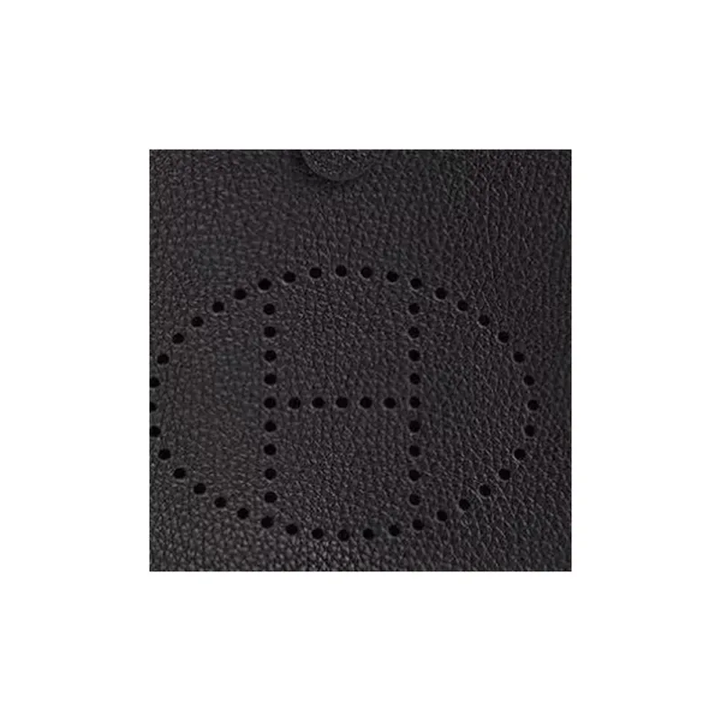 HERMES Evelyne Clemence Bullock Leather Crossbody Bag Shoulder Bag Unisex Black-5