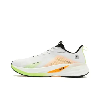 QIAODAN Windy 13 Anti Slip Wear Resistant Low Top Running Shoes Men's White Orange