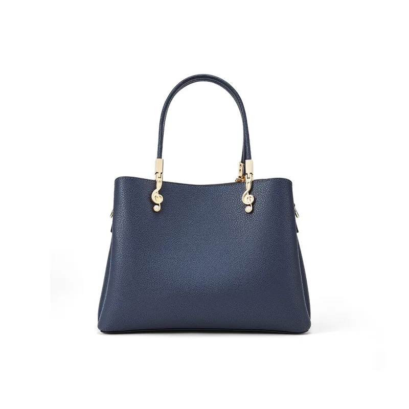 HARSON Cow Leather Handbag, Shoulder Bag, Crossbody Bag Women's Blue-4