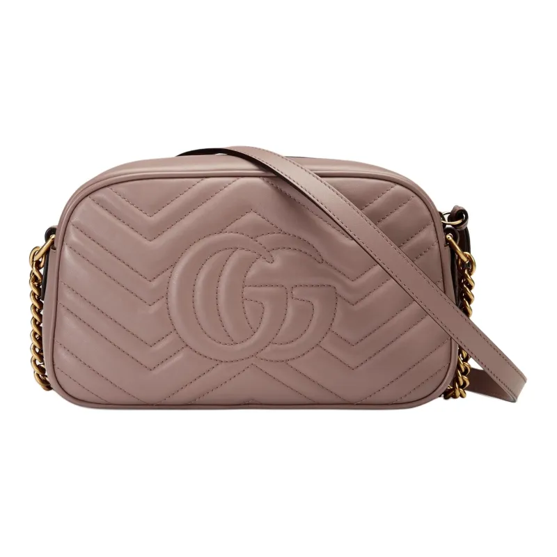 GUCCI GG Marmont Leather Camera Bags Crossbody Bag Shoulder Bag Women's Flesh Pink-4