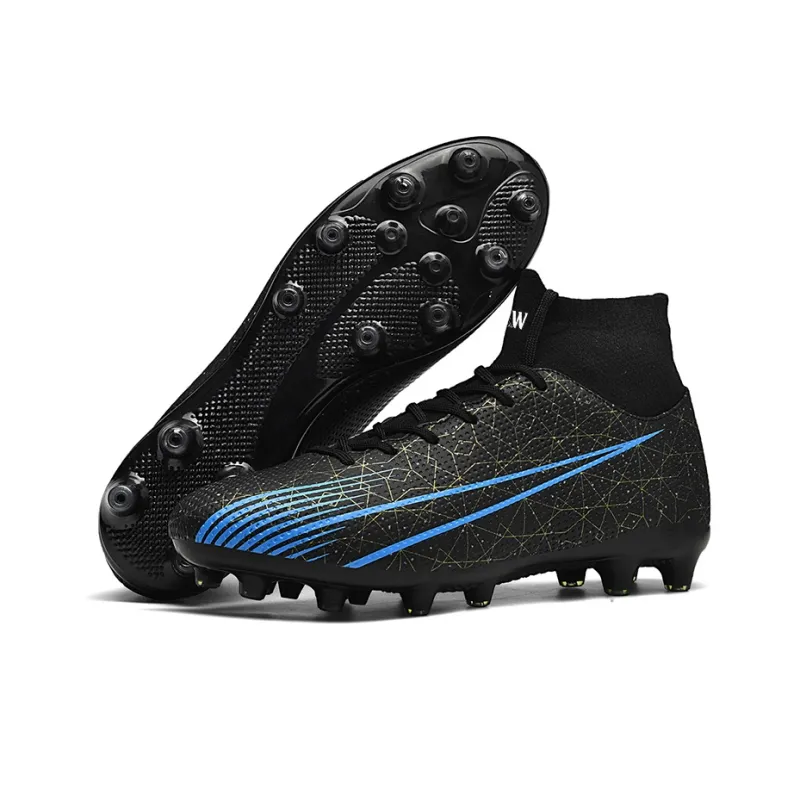 D&W FG Rubber Long Studs Artificial Ground Firm Ground Soft Ground Anti Slip Wear Resistant Soccer Shoes Unisex-3