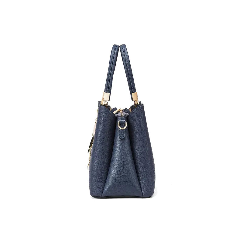 HARSON Cow Leather Handbag, Shoulder Bag, Crossbody Bag Women's Blue-3