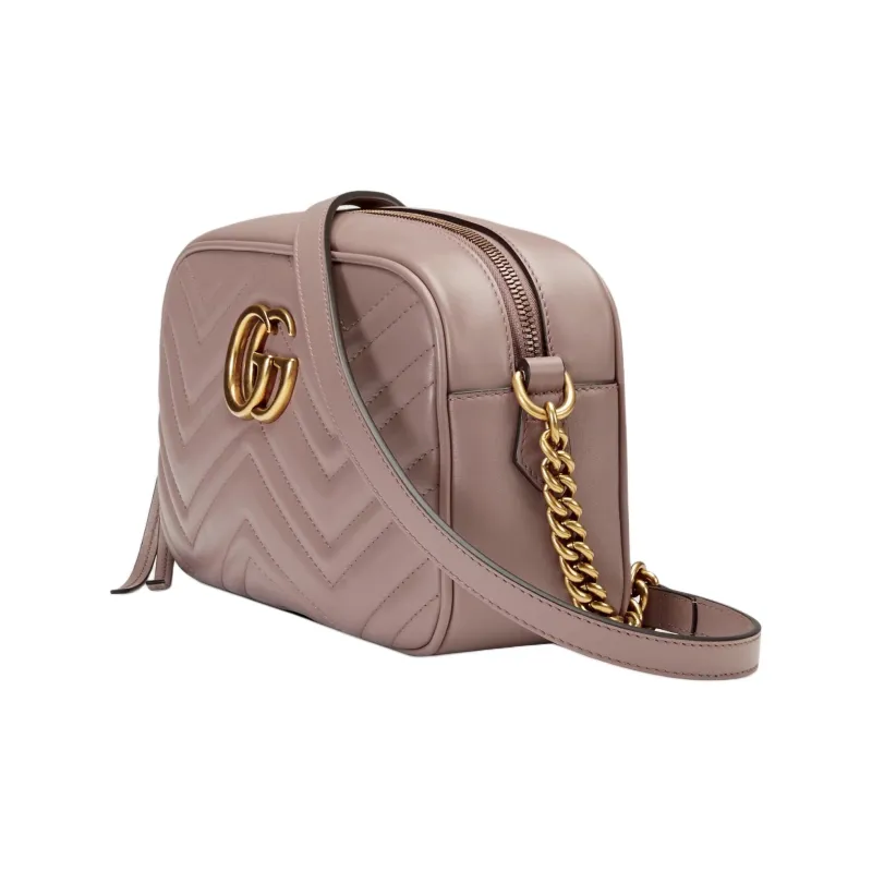 GUCCI GG Marmont Leather Camera Bags Crossbody Bag Shoulder Bag Women's Flesh Pink-1