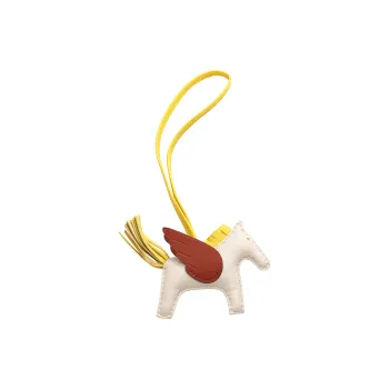 HERMES Leather Pendants Unisex White