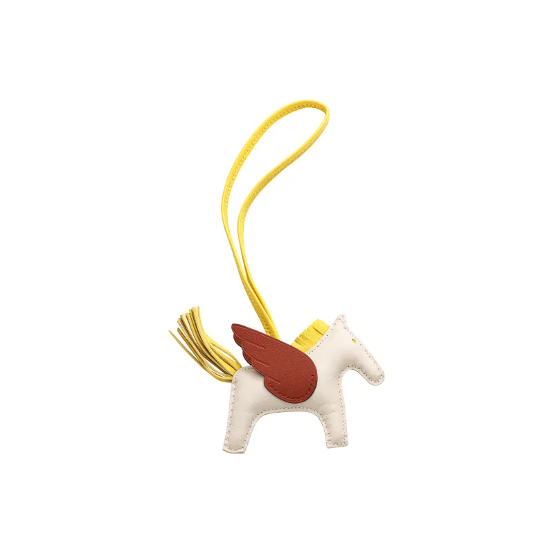 HERMES Leather Pendants Unisex White-0