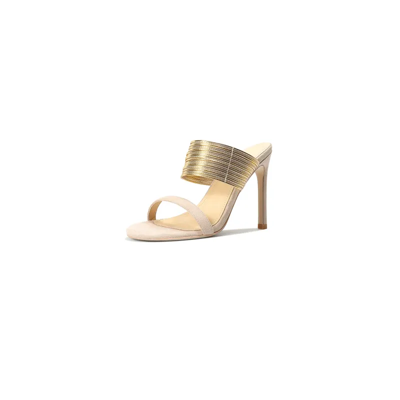 CASNSKU Slide Slippers Women's Gold-11