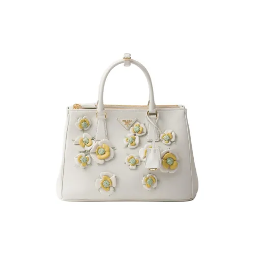 PRADA Galleria Killer Bag Leather Shoulder Bag Crossbody Bag Handbag Large Size Women's White/Orange