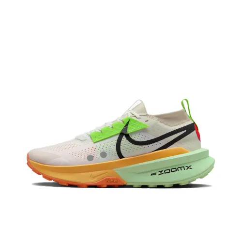 Nike ZoomX Zegama Trail Running Shoes Men Low-Top Peak White/Radiant Orange/Full Orange/Black