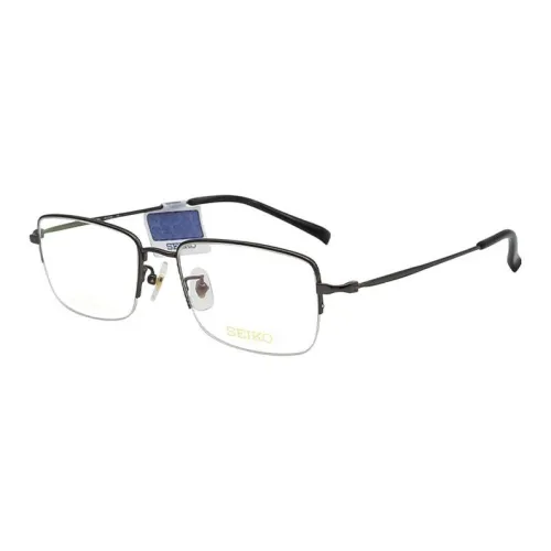 SEIKO Titanium Rectangular Eyeglass Frames Men's Black
