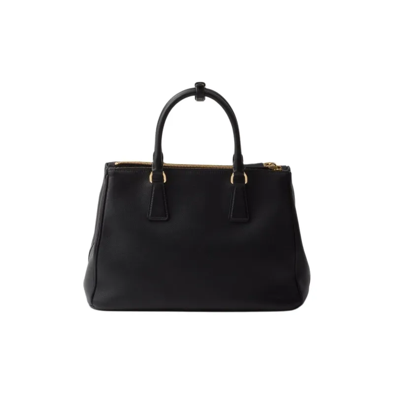 PRADA Leather Tote Bag Shopping Bag Shoulder Bag Crossbody Bag Handbag Large Size Women's Black & Pink-2