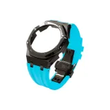 Black Steel Case+Sky Blue Strap+Black Butterfly Clasp+Tool