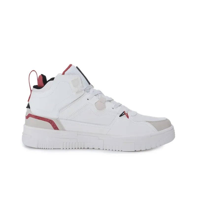 Erke Wear-Resistant Slip-Resistant High-Top Skateboard Shoes Men's Ivory Warm Linen-1