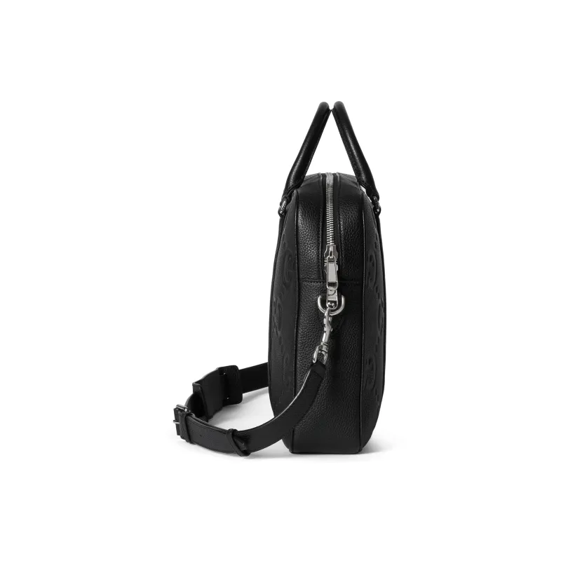 GUCCI Leather One Shoulder Crossbody Portable Briefcase Tubas Men's Black-3
