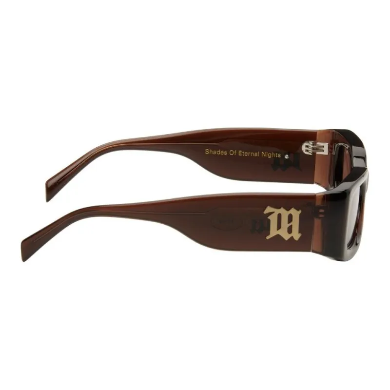 Misbhv Acetate Sheet Oval Sunglasses Men's Brown-2
