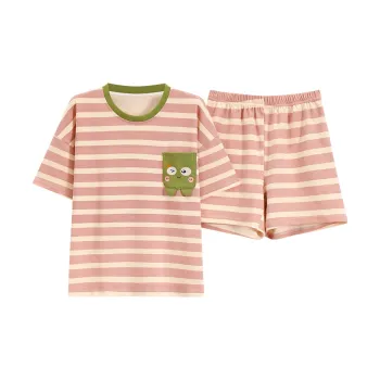 Sleep Pajama Set Women's Pink Stripes