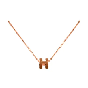 HERMES POP H Collection Rose Gold Plated Metal Necklaces Women's Rose Gold
