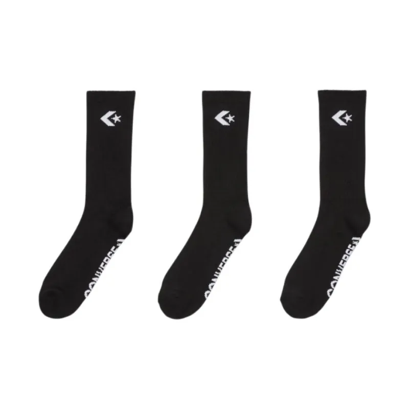 Converse 3 Pack Women's Embroidered Crew Socks-0