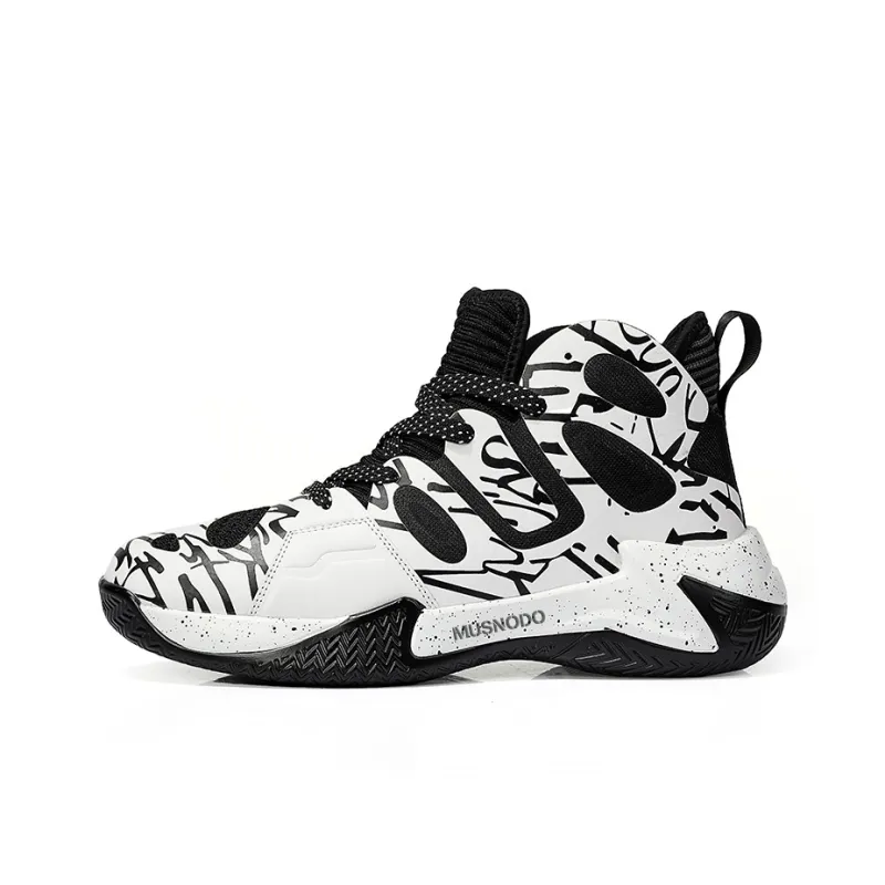 MUSNODO Cushioning Anti-Slip Wear-Resistant Breathable Supportive Rebound Mid-Top Basketball Shoes Men's-6