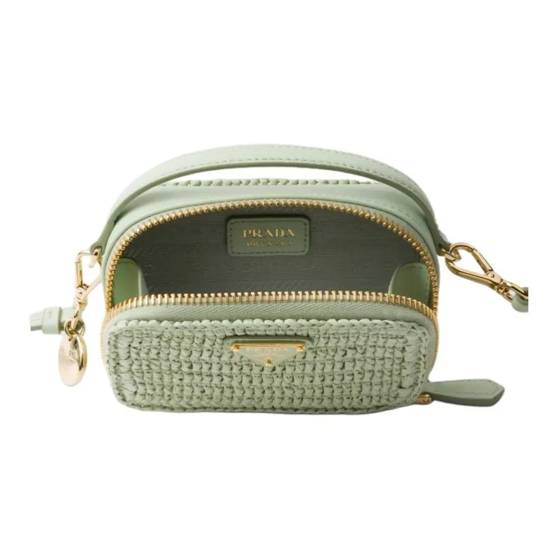 PRADA Leather Crossbody Bag Shoulder Bag Mini Women's Aqua Green-3