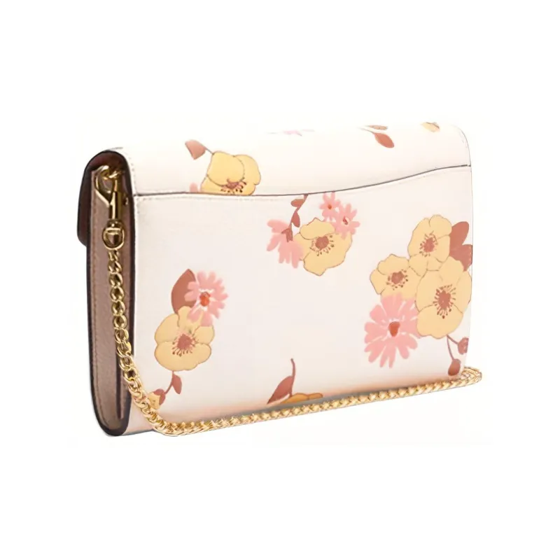 COACH Envelope Leather Envelope Bag Clutch Wallet Small Size Women's White-1