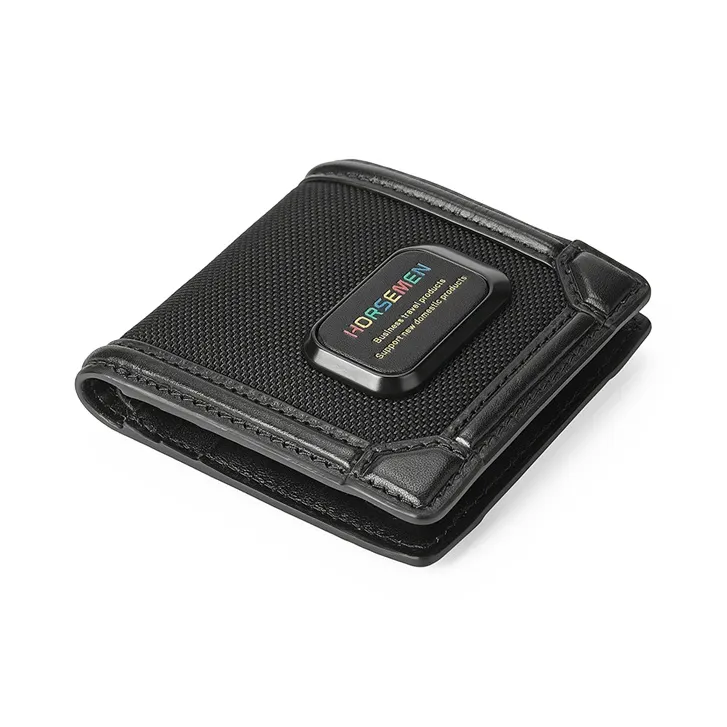 HORSEMEN Elastic Nylon Fabric Short Wallets Regular Men's Black-1