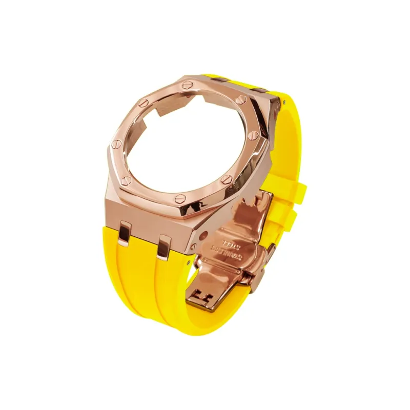 Keppot Compatible With Farmhouse Oak GA 2100 GA 2110 GA B2100 Modified Metal Strap Watch Case Unisex-41