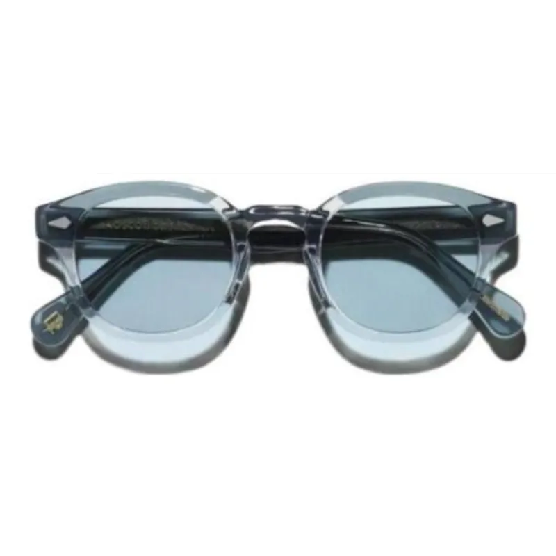 MOSCOT Acetate Round Sunglasses Men's Blue-1