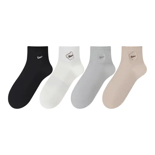 XXLLG Spring And Fall Mid-Calf Socks Women's 4 Pack