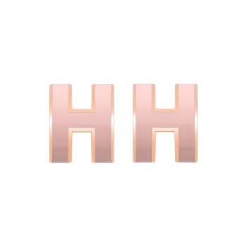 HERMES Gold Plated Earrings Women's Rose Gold