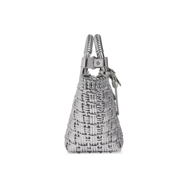 Balenciaga Calfskin Handbag Women's Silver-2