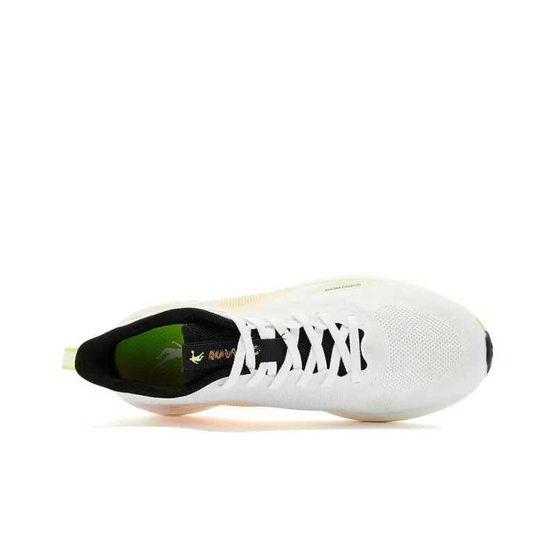 QIAODAN Windy 13 Anti-Slip Wear-Resistant Low-Top Running Shoes Men's White Orange-3