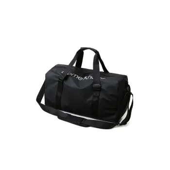 Elsvet Nylon Travel Bag Large Size Unisex White/Black