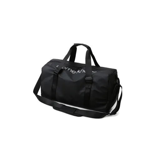 Elsvet Nylon Travel Bag Large Size Unisex White/Black