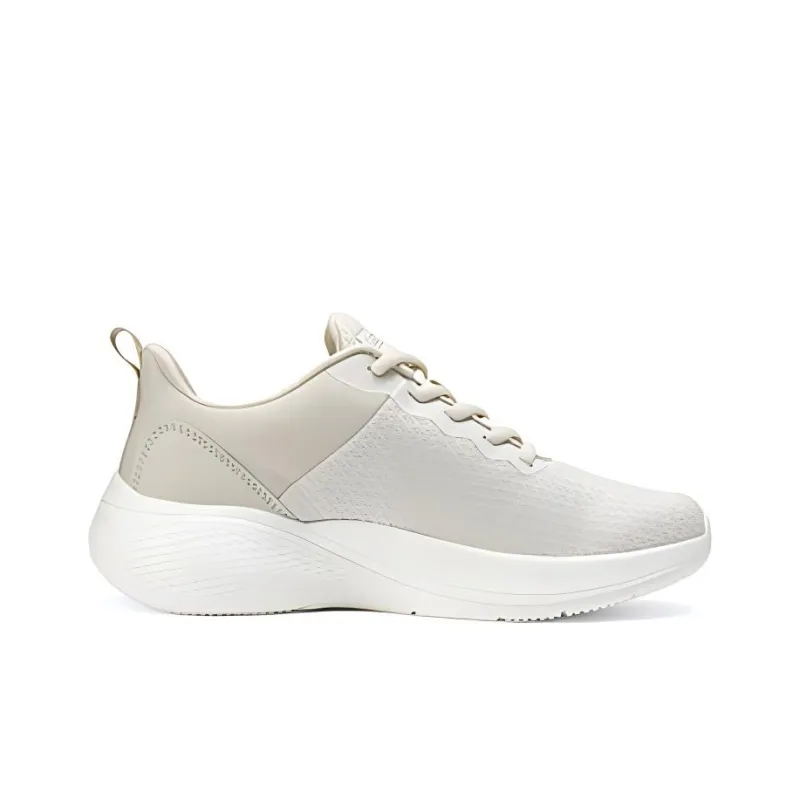 Skechers Cushioned Wear Resistant Breathable Low Top Running Shoes Women's Beige-1
