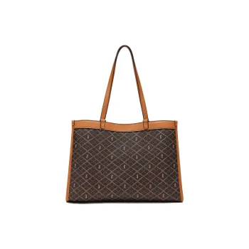 ROBERTA DI CAMERINO PVC/Synthetic Leather Tote Bag, Shopping Bag, Mom Bag, Shoulder Bag, Handbag Women's Coffee