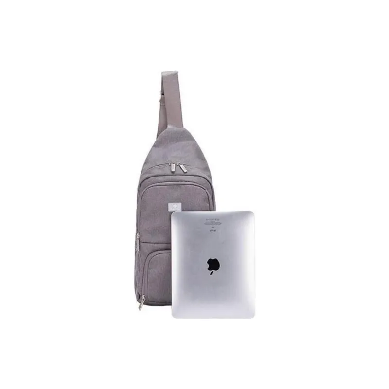 SWIZA Polyester One Shoulder Crossbody Fanny Pack Sling Bags Regular Unisex Light Gray/Black/Khaki Green-3